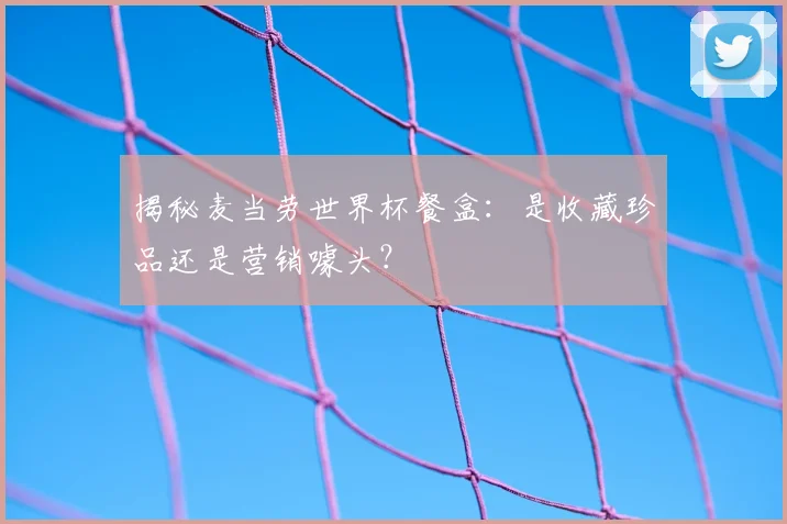 揭秘麦当劳世界杯餐盒:是收藏珍品还是营销噱头?